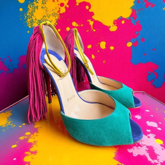 Multicolor Suede Heels - Picture 3 of 5